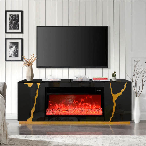 TV stand with fireplace