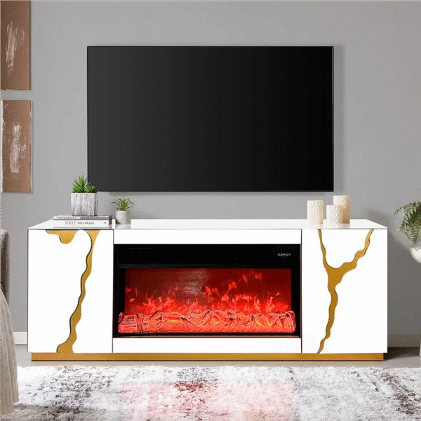 TV stand with fireplace