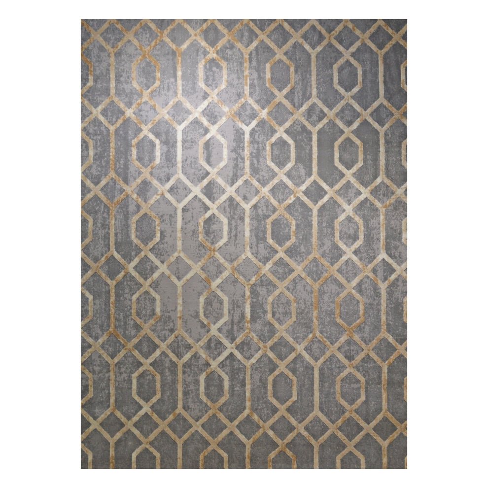 GREY ALVITA Collection Gray and Gold Rug