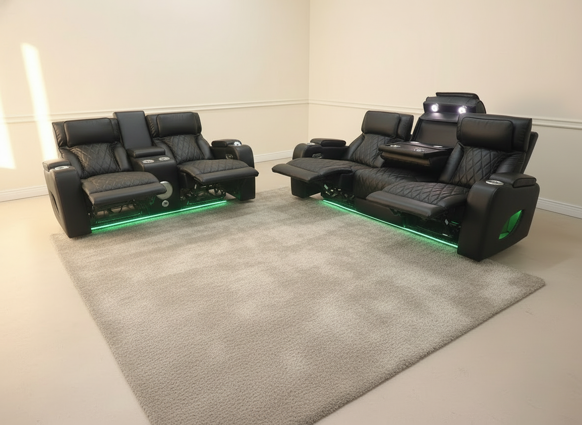 Isabella Black Power Reclining Sofa & Loveseat Set - Image 3