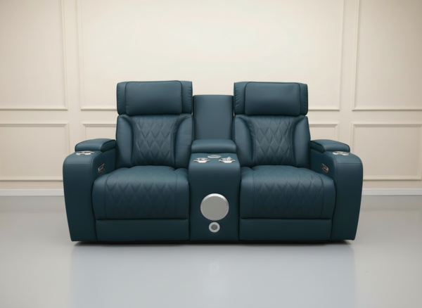 Isabella Blue Loveseat Power Recliner