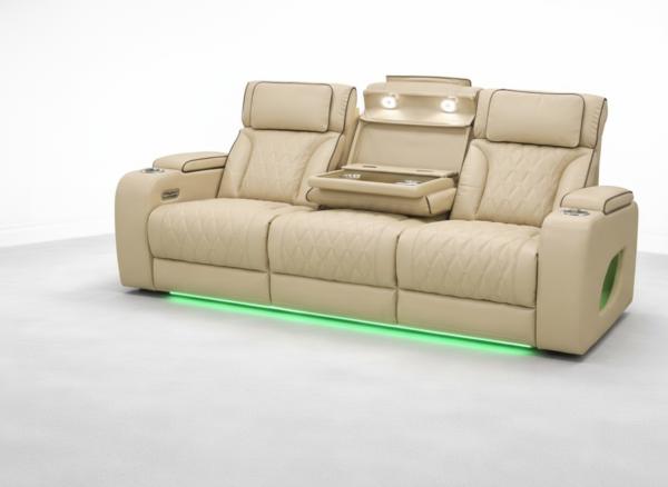 Isabella Cream sofa Power Recliner