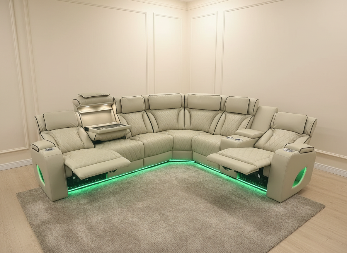 Mary Cream Power Reclining Sectional