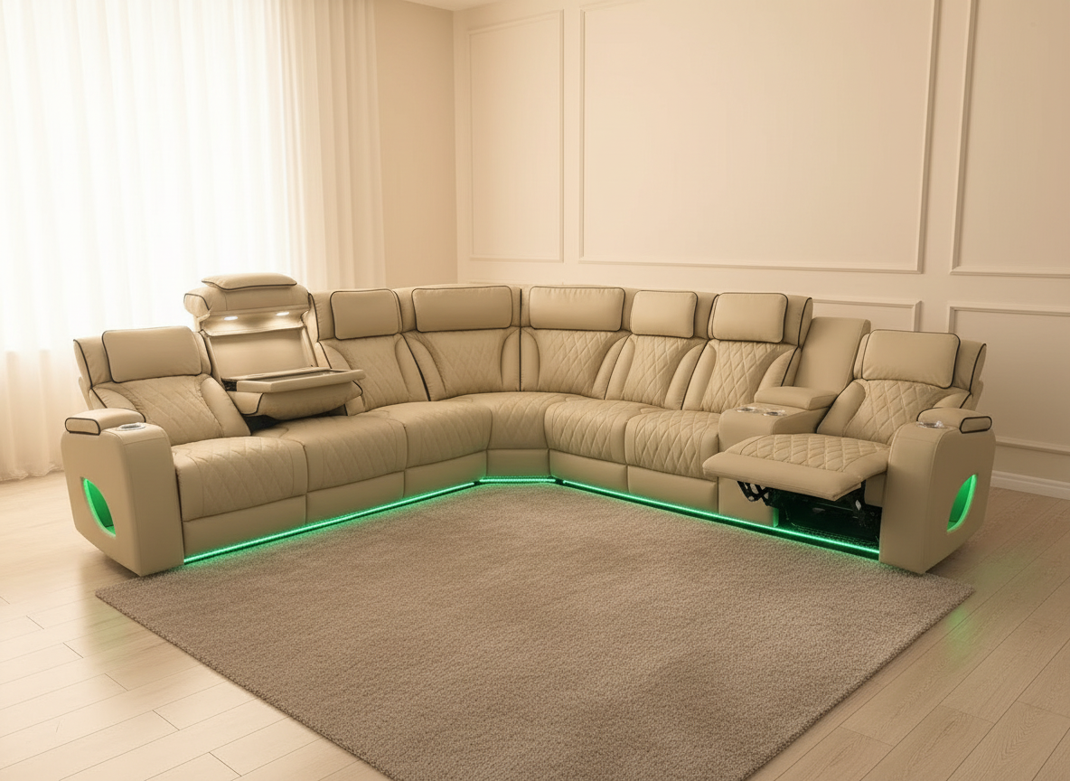 Mary Cream Power Reclining Sectional - Image 2