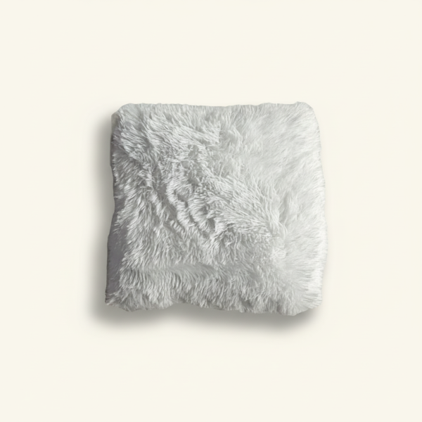 White Faux Fur Throw Pillow (18" x 18")