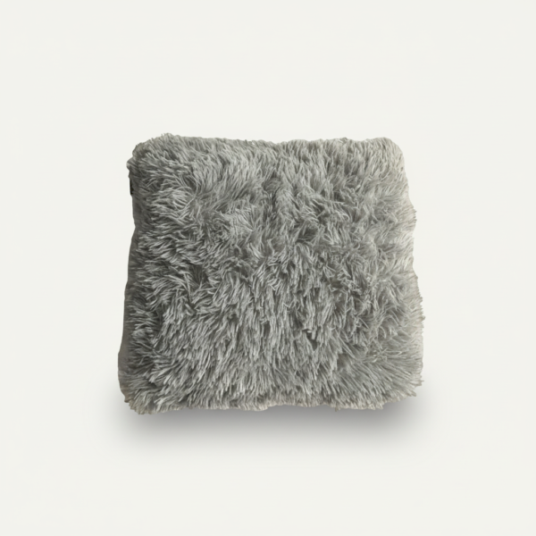 GRAY Gray Faux Fur Throw Pillow (18" x 18")