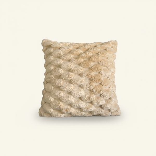 Gold Bubble-Texture Faux Fur Throw Pillow (18" x 18")