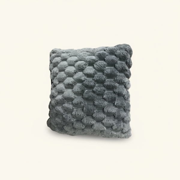 Gray Bubble-Texture Faux Fur Throw Pillow (18" x 18")