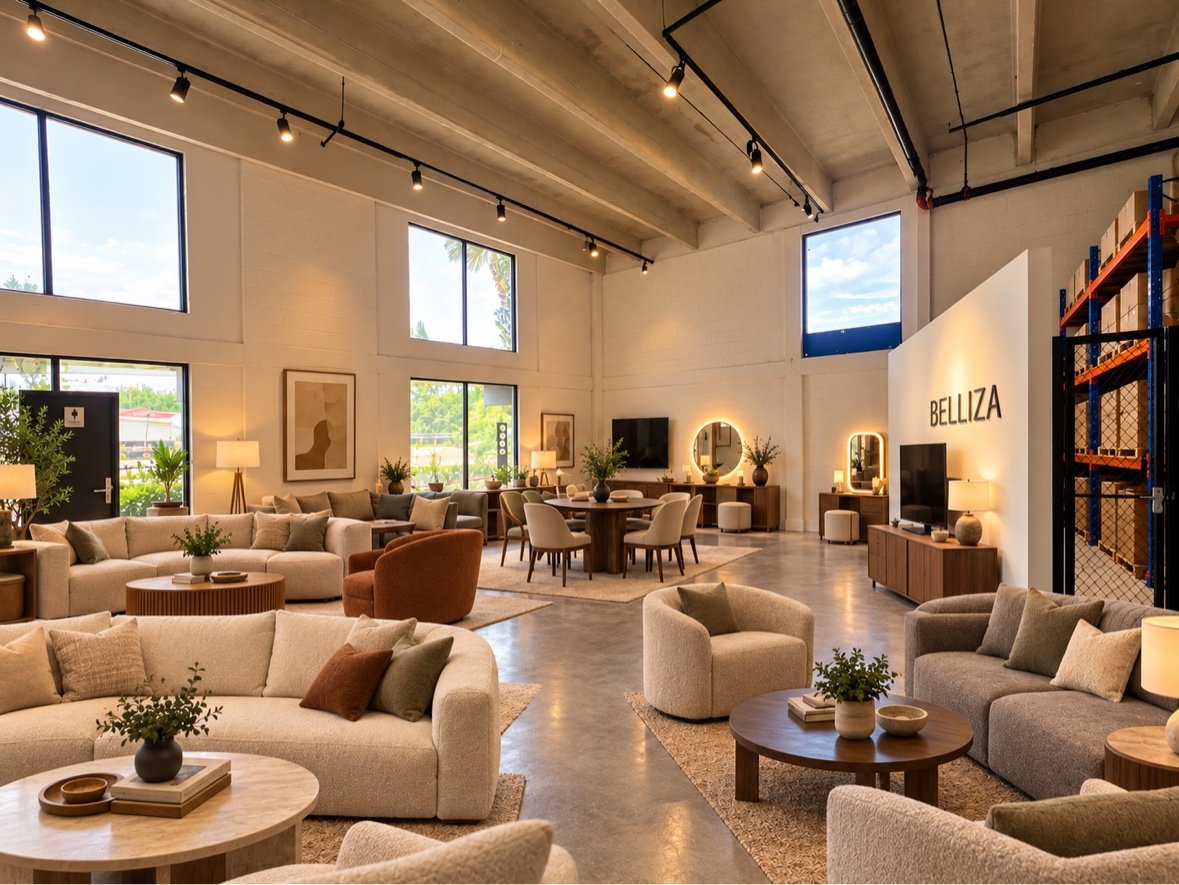 Belliza warehouse showroom - real photo